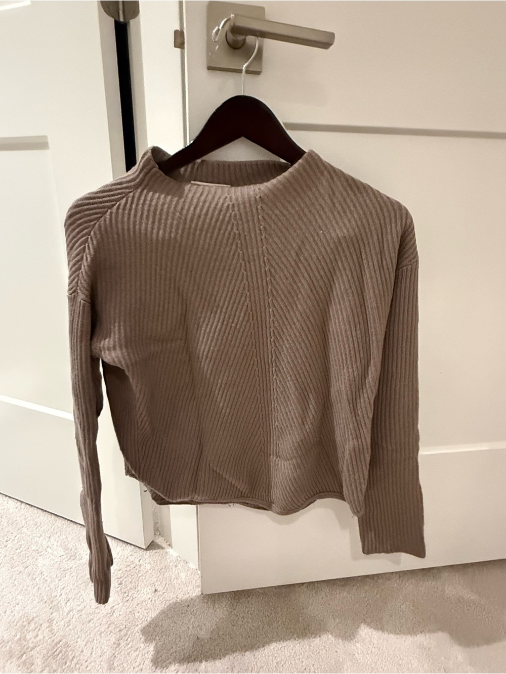 Babaton Ribbed Crewneck Sweater - Taupe Brown